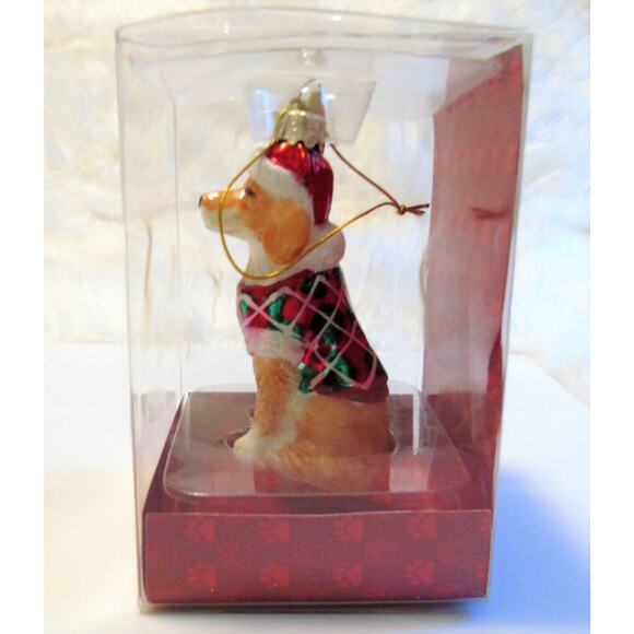 Kurt Adler Blown Glass Dog Ornament Golden Lab Retriever Christmas Figurine New - Picture 2 of 4
